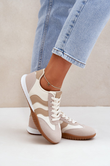 Klassische Sneaker Feminin aus Öko-Leder Beige Es mussretina 2
