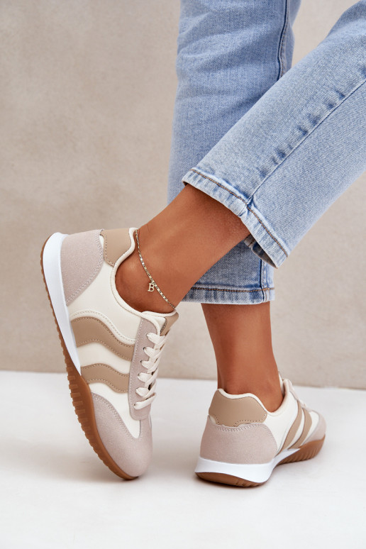 Klassische Sneaker Feminin aus Öko-Leder Beige Es mussretina