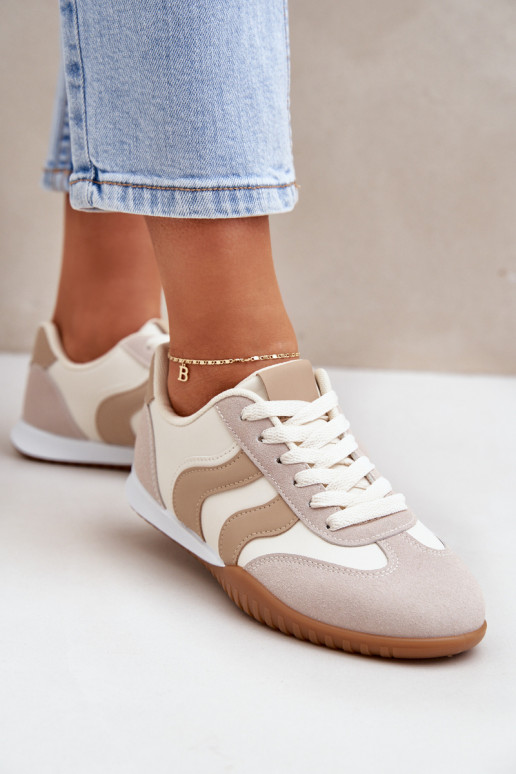 Klassische Sneaker Feminin aus Öko-Leder Beige Es mussretina