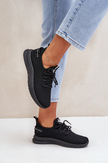 Netz Ein überzeugendes Stilvollll Turnschuhe Feminin schZuarze Farbe Harice