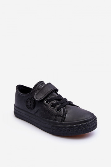 Haut Freizeitschuhe für Kinder mit Klebeverschlüssen schZuarze Farbe Delmara