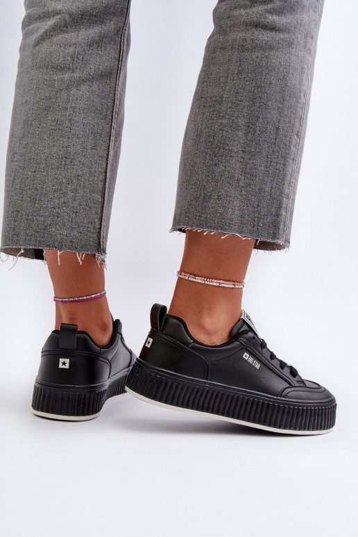 Sneakers Stilvollllschuhe Feminin mit einer Plattform Big Star NN274255 schZuarze Farbe