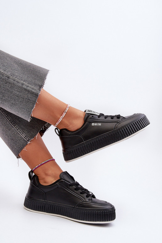 Sneakers Stilvollllschuhe Feminin mit einer Plattform Big Star NN274255 schZuarze Farbe