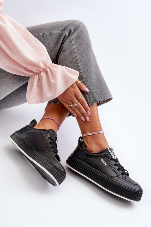 Sneakers Stilvollllschuhe Feminin mit einer Plattform Big Star NN274255 schZuarze Farbe