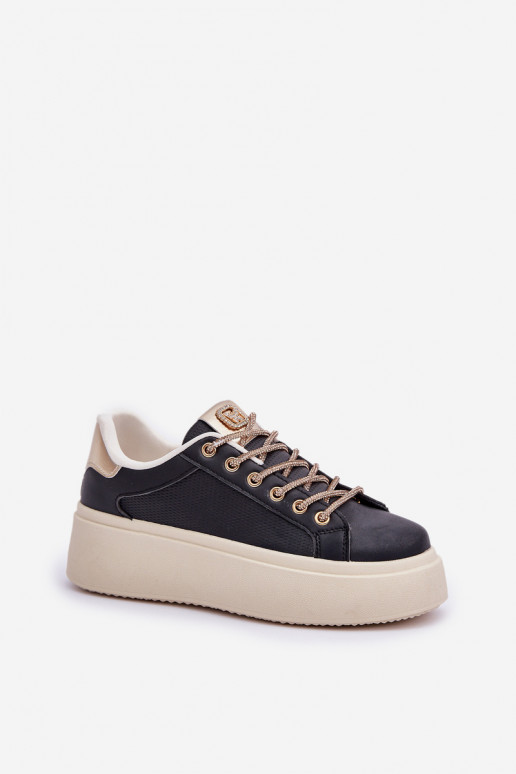 Sneakers Stilvollllschuhe mit einer Plattform Mit Dekorationeni SznuróZukami schZuarze Farbe Fonetha Sneakers Stilvollllschuhe mit einer Plattform Mit Dekorationeni SznuróZukami schZuarze Farbe Fonetha