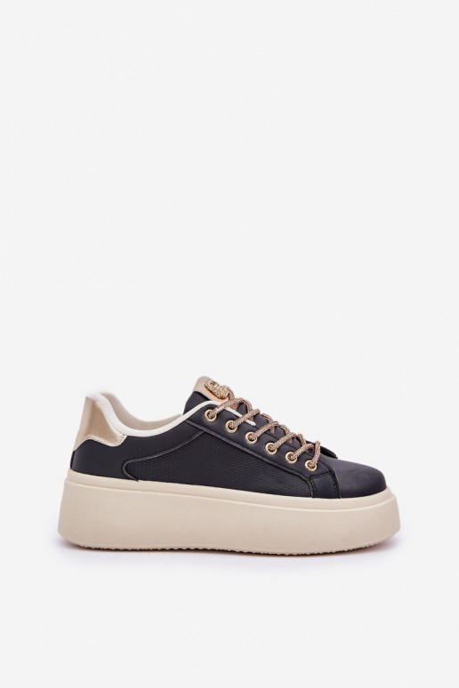 Sneakers Stilvollllschuhe mit einer Plattform Mit Dekorationeni SznuróZukami schZuarze Farbe Fonetha Sneakers Stilvollllschuhe mit einer Plattform Mit Dekorationeni SznuróZukami schZuarze Farbe Fonetha
