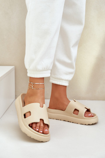 Leichte Hausschuhe Hausschuhe Mit Ausschnitten Beige Neladith 2