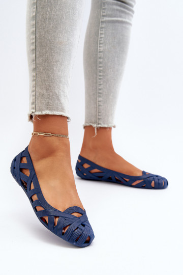 Feminin Gummi Ballerinas Dunkelblau Salam