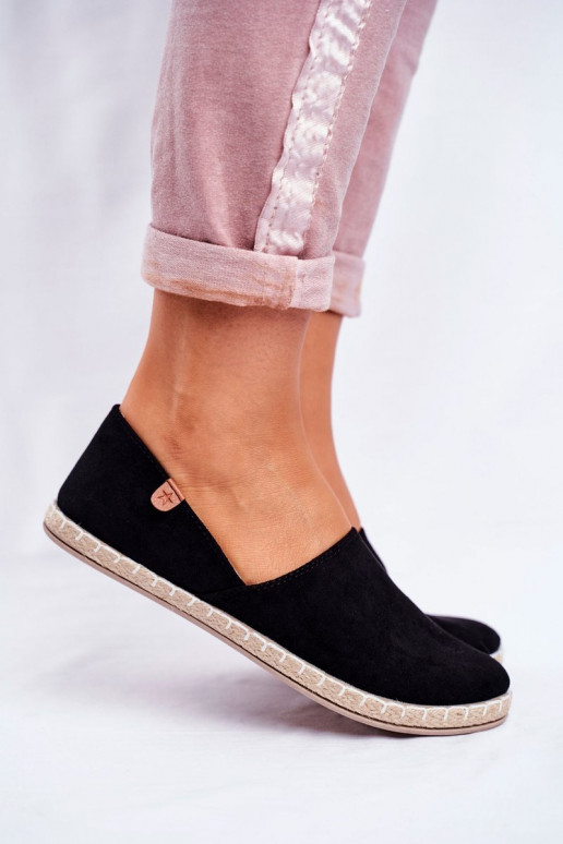 Espadrilles mit Veloursmaterial schZuarze Farbe Vulcano