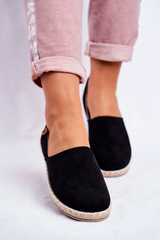 Espadrilles mit Veloursmaterial schZuarze Farbe Vulcano