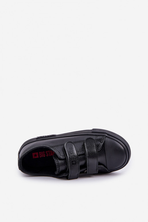 Kinderschuhe aus Leder mit Klettverschlüssen BIG STAR KK374054 schwarz
