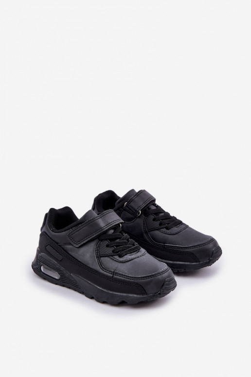 Kinder-Sneaker-Modellschuhe mit Klebeverschlüssen, schwarze Farbe Krissandra