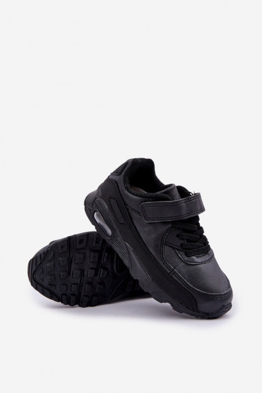 Kinder-Sneaker-Modellschuhe mit Klebeverschlüssen, schwarze Farbe Krissandra