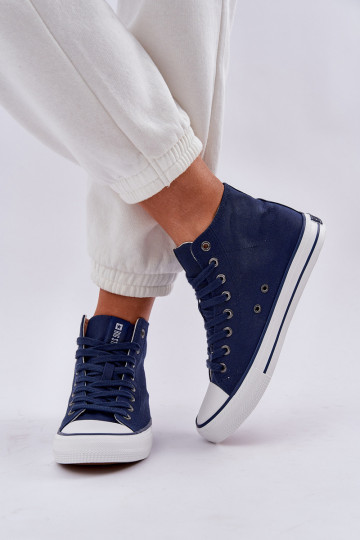 Damen Freizeit-Schuhe mit Schaft Big Star DD274333 in dunkelblauer Farbe