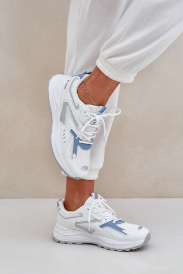 Turnschuhe Feminin Big Star NN274A094 HI-POLY SYSTEM INeiß-blaue Farbe 2