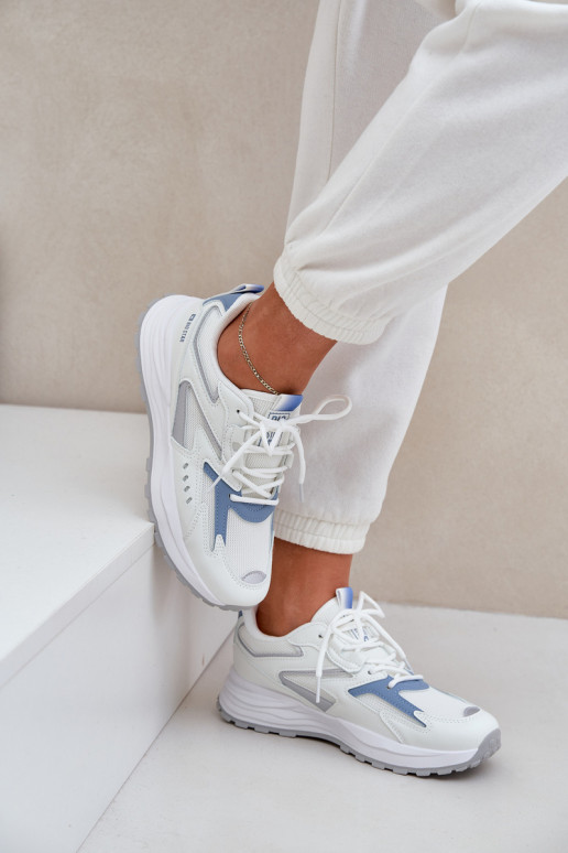 Turnschuhe Feminin Big Star NN274A094 HI-POLY SYSTEM INeiß-blaue Farbe