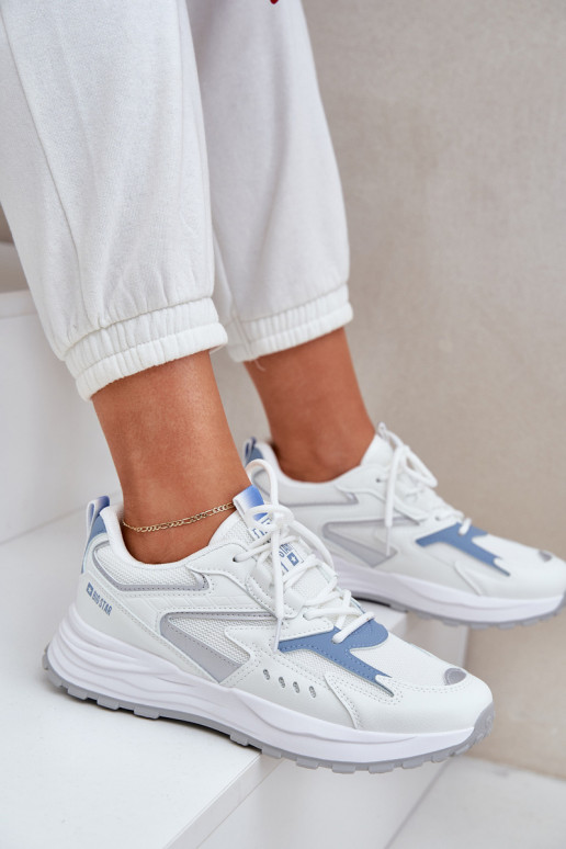 Turnschuhe Feminin Big Star NN274A094 HI-POLY SYSTEM INeiß-blaue Farbe