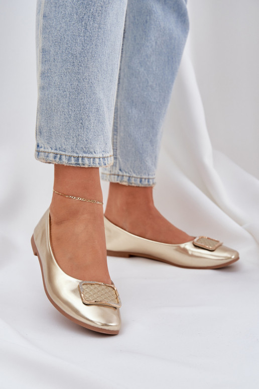 Eko Ballerinas mit Ornamenten goldene Farbe Tulnelia