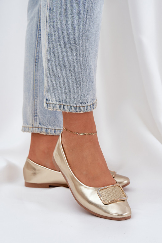 Eko Ballerinas mit Ornamenten goldene Farbe Tulnelia