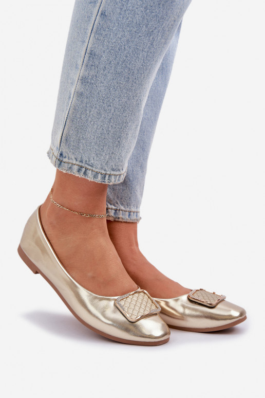 Eko Ballerinas mit Ornamenten goldene Farbe Tulnelia