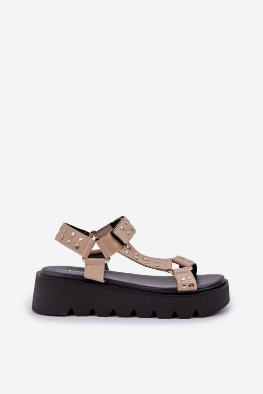 Dekoriert Sandalen mit einer Plattform Beige Tatellia Dekoriert Sandalen mit einer Plattform Beige Tatellia