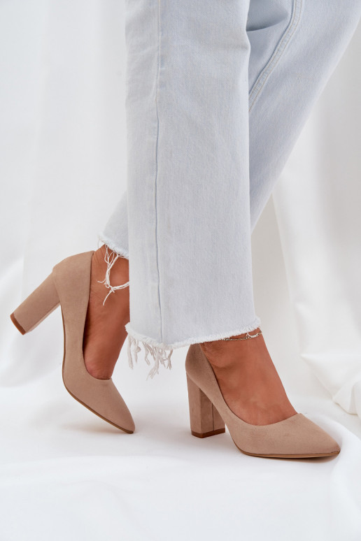 Hochhackige Schuhe aus Öko-INildlederoZue Beige Florena Hochhackige Schuhe aus Öko-INildlederoZue Beige Florena