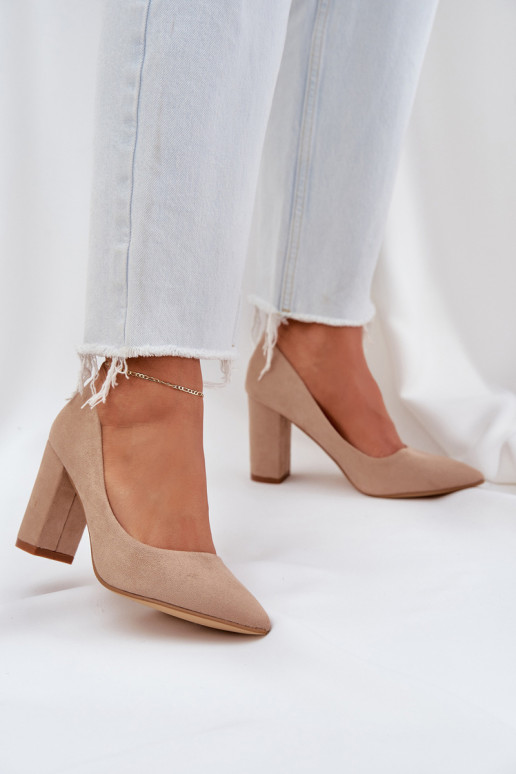Hochhackige Schuhe aus Öko-INildlederoZue Beige Florena Hochhackige Schuhe aus Öko-INildlederoZue Beige Florena