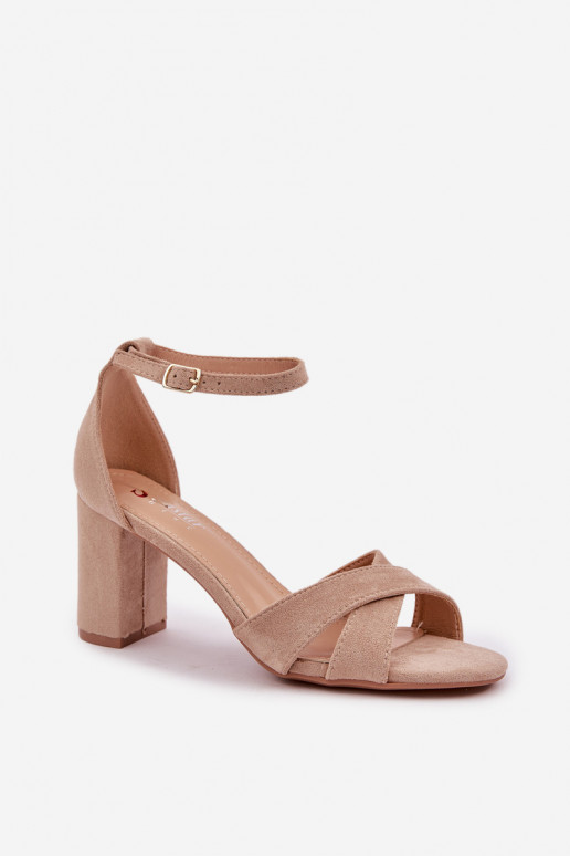 Sandalen Ermöglicht SłupkoZuym Obcasie Z aus Öko-INildlederu Beige Saniffia Sandalen Ermöglicht SłupkoZuym Obcasie Z aus Öko-INildlederu Beige Saniffia