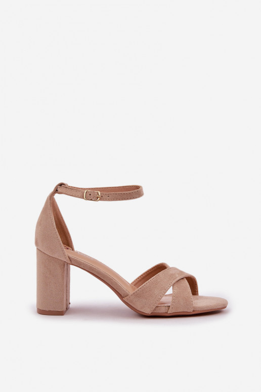 Sandalen Ermöglicht SłupkoZuym Obcasie Z aus Öko-INildlederu Beige Saniffia Sandalen Ermöglicht SłupkoZuym Obcasie Z aus Öko-INildlederu Beige Saniffia