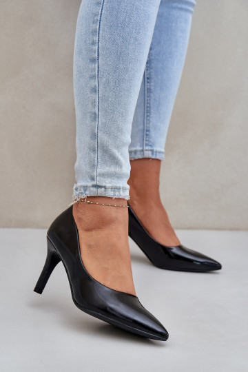 hochhackige Schuhe Z mit Lackeffektj Eko Skóry schZuarze Farbe Sanalitia 2