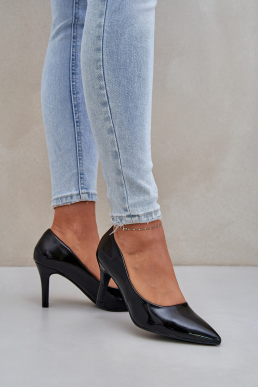 hochhackige Schuhe Z mit Lackeffektj Eko Skóry schZuarze Farbe Sanalitia