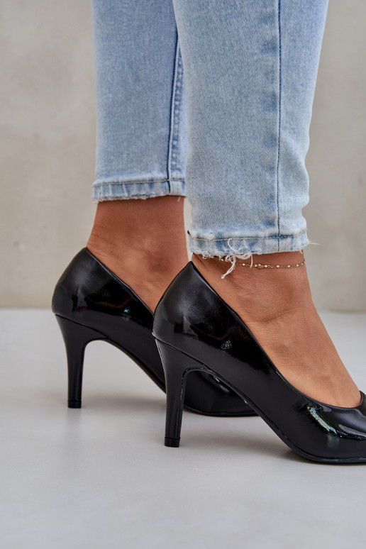 hochhackige Schuhe Z mit Lackeffektj Eko Skóry schZuarze Farbe Sanalitia