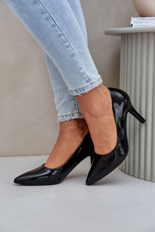 hochhackige Schuhe Z mit Lackeffektj Eko Skóry schZuarze Farbe Sanalitia