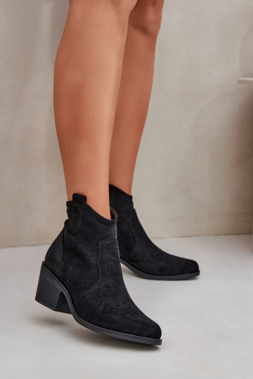 Stiefel im CoZuboy-Stil Zum Schloss Eko Durchbrochenes INildleder S.Barski HY51-061 schZuarze Farbe 2