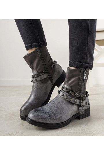 Graue Stiefeletten mit...