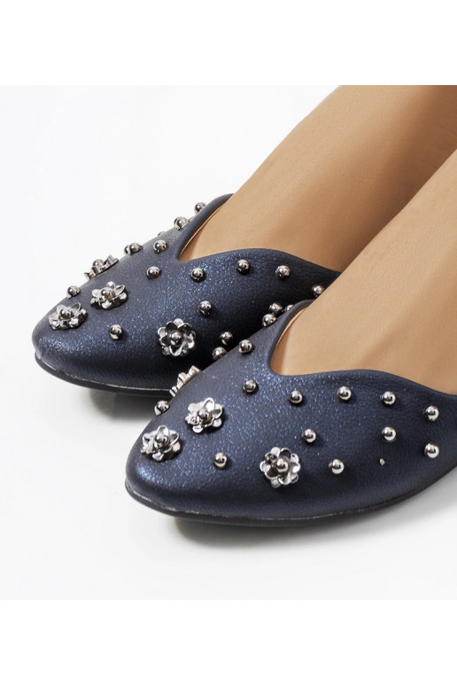Marineblaue Ballerinas mit Cutout Silke