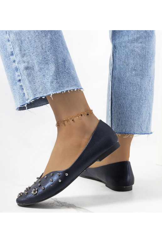 Marineblaue Ballerinas mit Cutout Silke