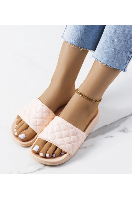Kates rosa gesteppte Flip-Flops