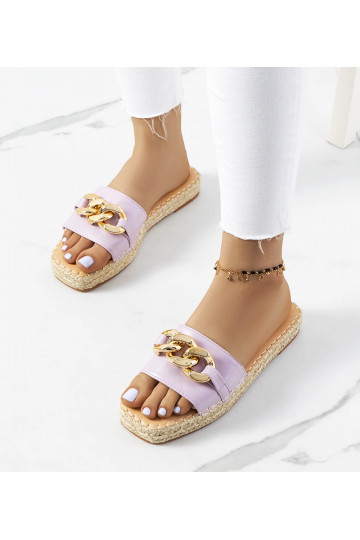 Lila Flip-Flops mit Kette...