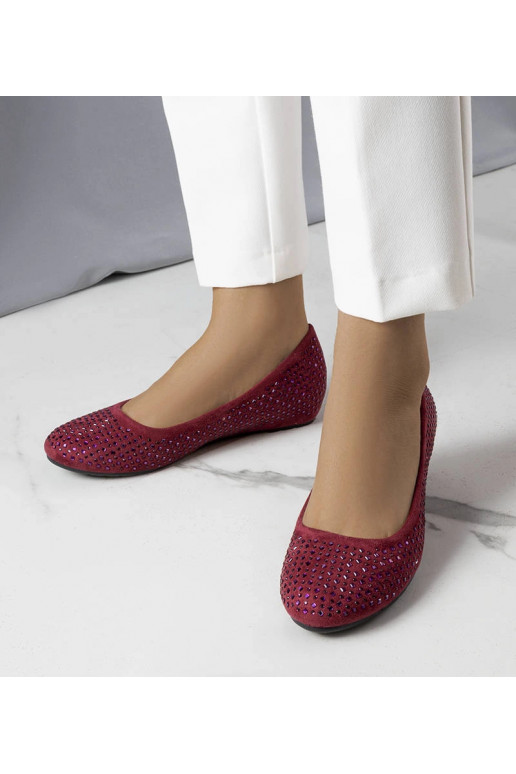 Burgunderrote Ballerinas mit...