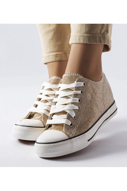 Keilsneakers „Crete“ in Goldglitzer