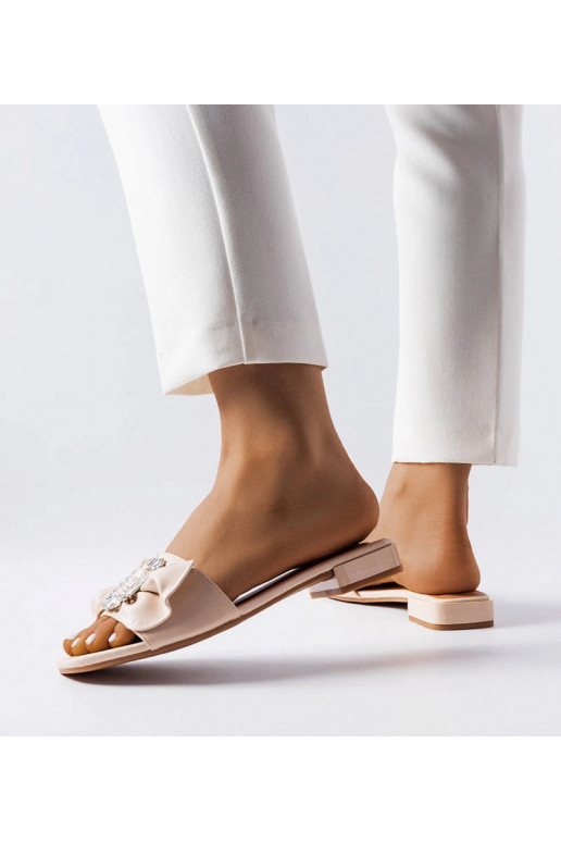 Beige elegante Sandalen mit Zirkonen...