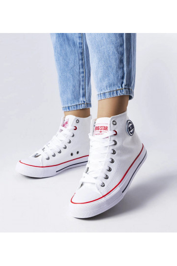 Weiße High-Top-Sneakers...