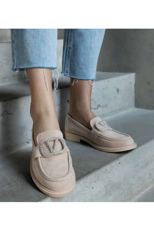 Beige Mokassins mit Strasssteinen... Beige Mokassins mit Strasssteinen...