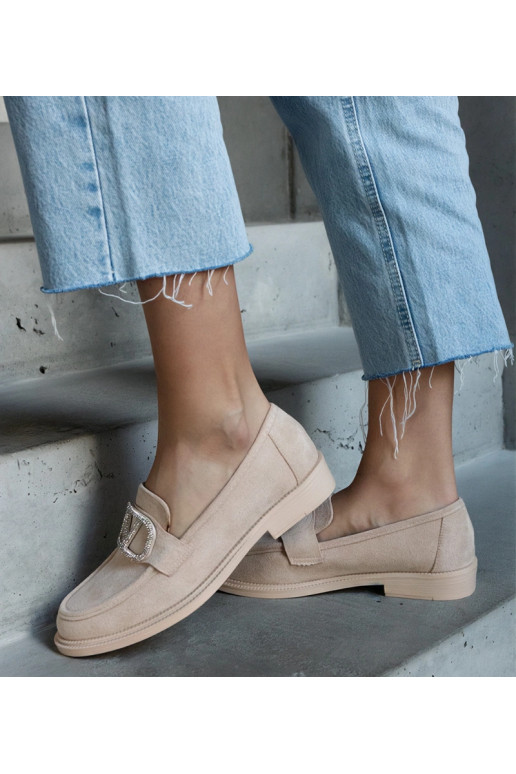 Beige Mokassins mit Strasssteinen... Beige Mokassins mit Strasssteinen...