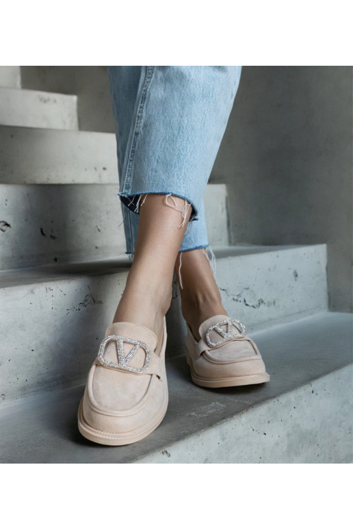 Beige Mokassins mit Strasssteinen... Beige Mokassins mit Strasssteinen...