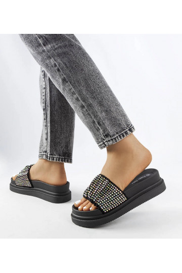 Schwarze Pantoletten Franet...