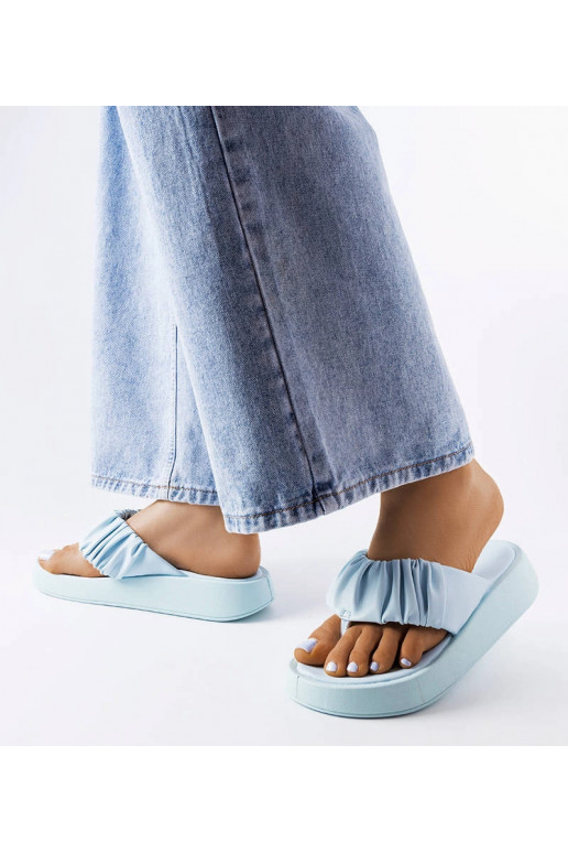Filena – Blaue Flip-Flops mit Raffung