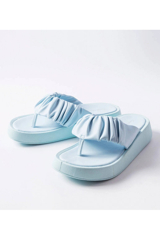 Filena – Blaue Flip-Flops mit Raffung