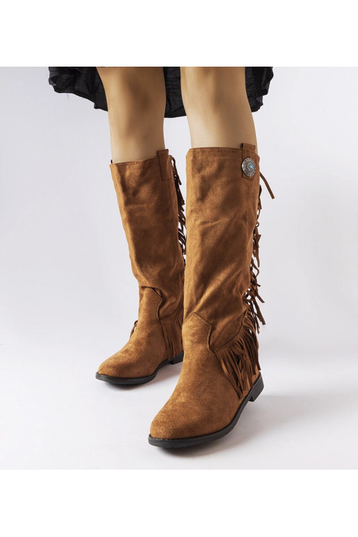 Braune Stiefel mit bezogenem...